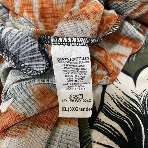 Women’s Plus Size Earth Tone Floral Trapeze Flowy Dress Lace Sleeve‎ Pockets 3X - Picture 10 of 11